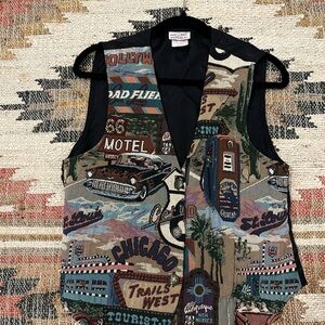 Rare Vintage Route 66 Tapestry Vest ⛽️🛣️